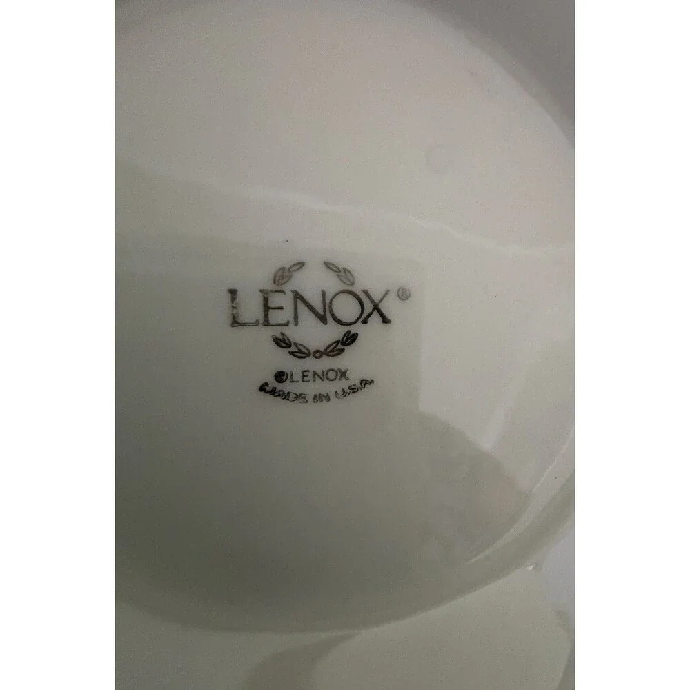 Lenox Langtry Ivory Porcelain Bowl 24K Gold Trim & Cut-Out Details Made In USA